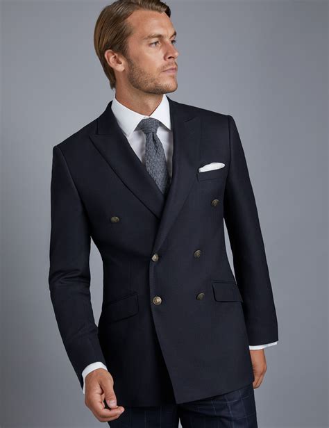 men's double breasted navy blazer.